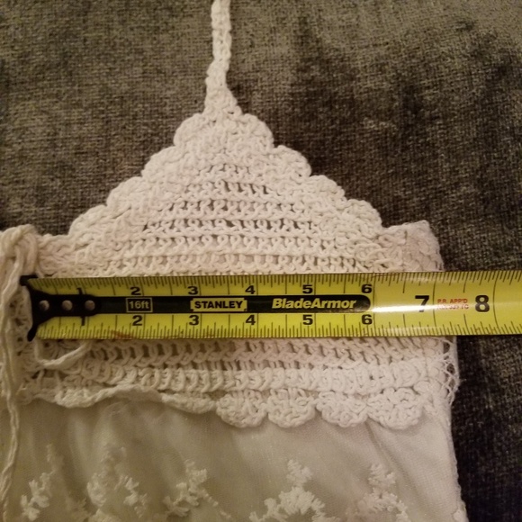 Cream Macrame & Lace Crop Top - Picture 6 of 8